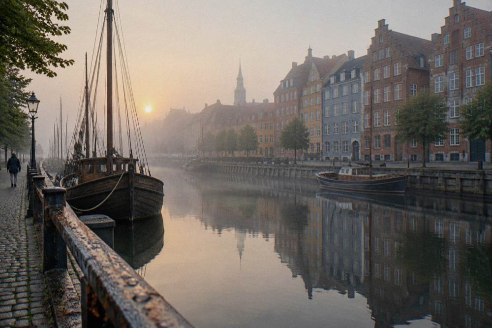 Gammel Strand waterfront street with historic townhouses